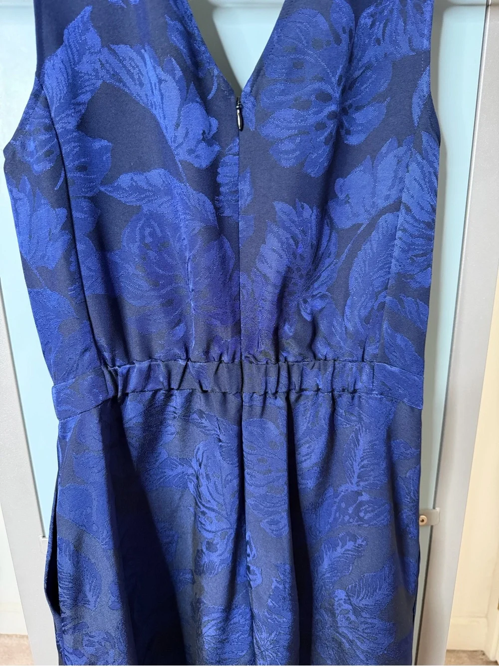J. Crew Navy Floral Jacquard Maxi Dress